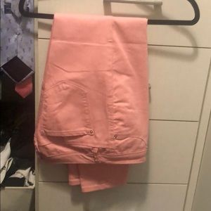 Salmon colored jeans